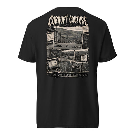 Back view of black Corrupt Couture Better Times heavyweight T-shirt