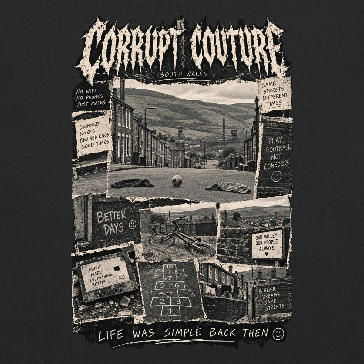 Back view of black Corrupt Couture Better Times heavyweight T-shirt