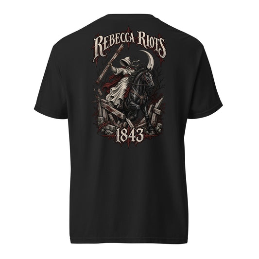 Back view of black Corrupt Couture Rebecca Riots heavyweight T-shirt