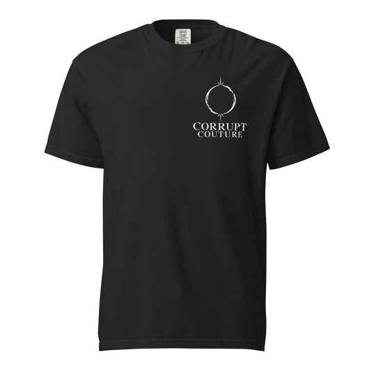 Darkness Has No Season premium heavyweight black T-shirt, front view