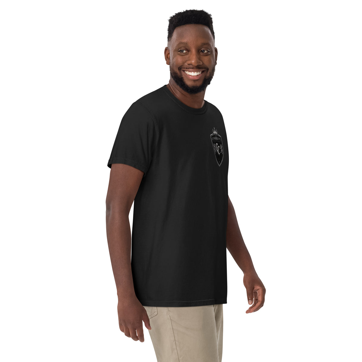 Front view of black Corrupt Couture Better Times heavyweight T-shirt
