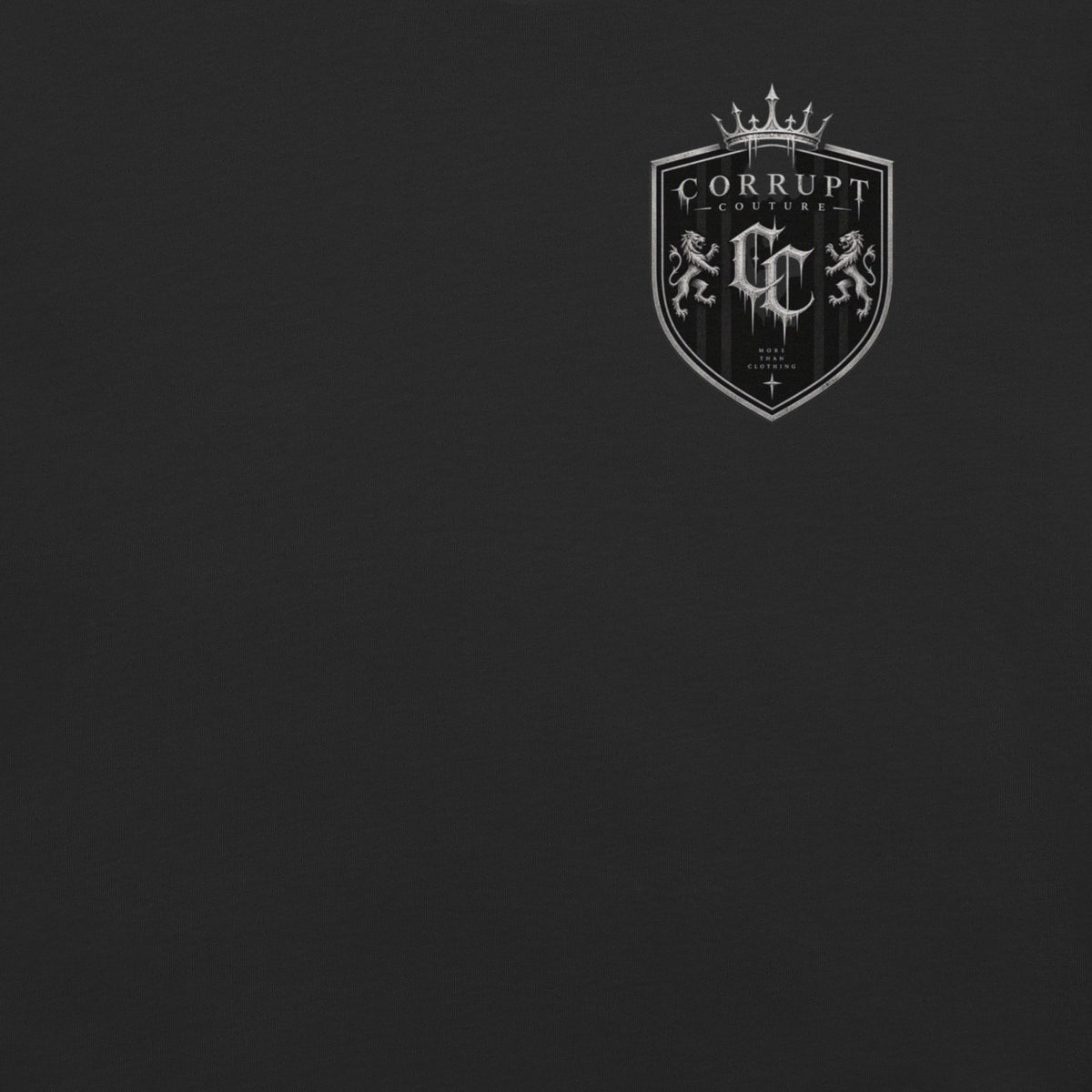 Front view of black Corrupt Couture Better Times heavyweight T-shirt